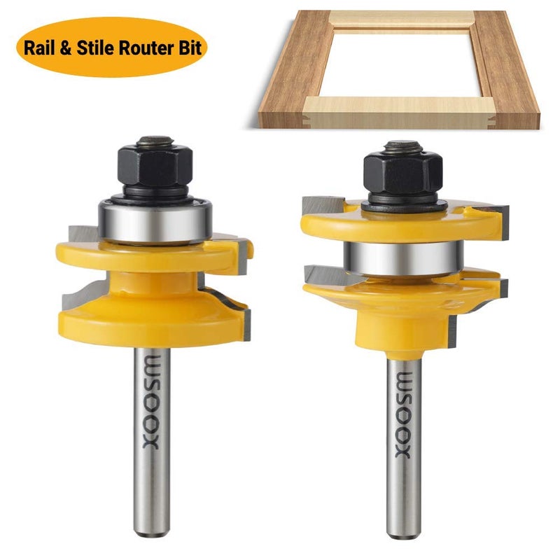 WSOOX 3 PCS Router Bit Set, Raised Panel Cabinet Door Making Router Bit Set, Ogee Rail and Stile Router Bit Set, Professional Carbide Milling Cutters for Woodworking (1/4-Inch Shank) - Image 3